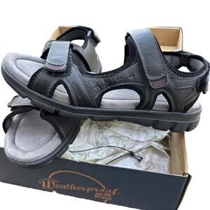 WEATHERPROOF VINTAGE MENS CAMERON SANDALS BLACK SIZE 13 M